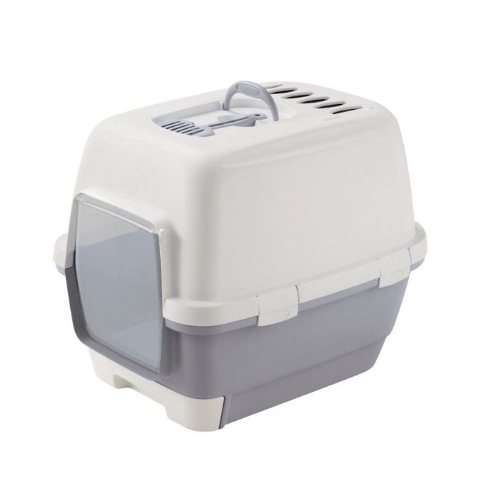 Meilleurs prix pour Maison de toilette - Clever & Smart - Taille 58x45x48 cm - Couleur gris pierre - Pour chat