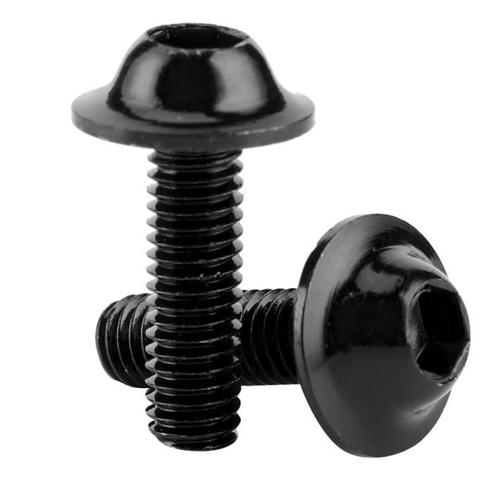 10 Écrous De Pare-brise Moto Universels M5 - Noir Argenté - Kit Montage Carénage