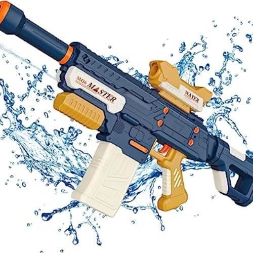 Ulikey Pistolet à Eau Électrique Rechargeable – Double Mode Manuel/Auto, Portée 10-12m, Batterie Modulaire – Idéal Plage/Piscine