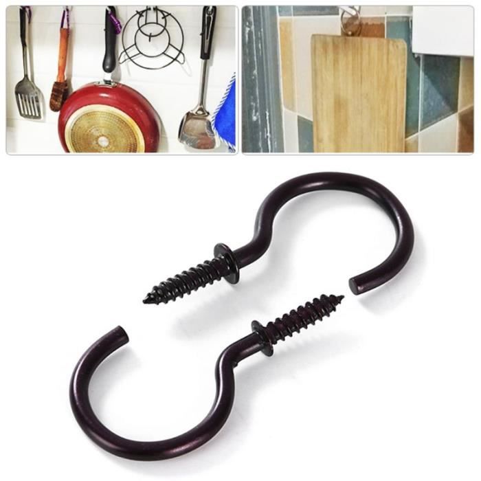 Crochets Pour Ceinture En Acier Au Manganèse - Lot De 2, Finition Noire, Trous De Fixation, Pour Artisanat Et Accessoires