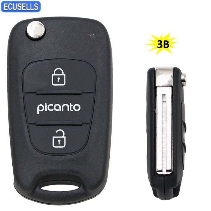 Coque de clé télécommande pliable à 3 boutons, Couvercle de clé de voiture intelligent pour Kia Picanto K2 K5