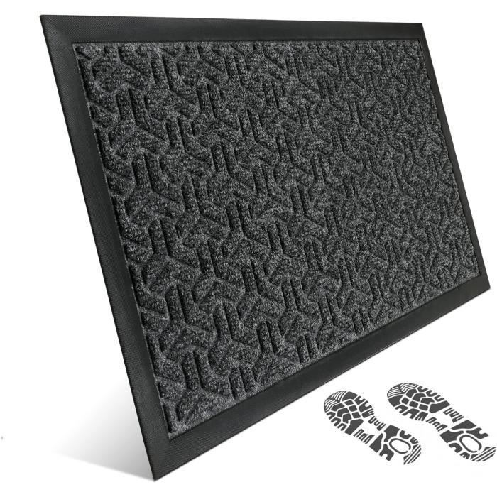 Paillasson Intérieur Tour Eiffel Fleurs 50x80 Cm - Absorbant, Antidérapant, Lavable
