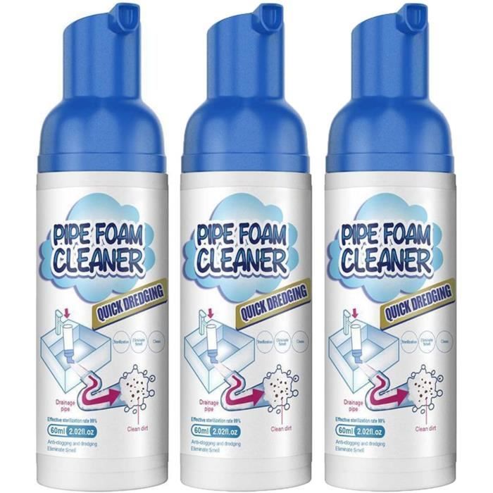 3 nettoyants en mousse pour canalisations de canalisation déodorant et déboucheur de canalisations en mousse pour toilettes éviers