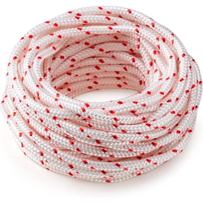 TETEWEVER 10m Corde De Démarrage 4mm + 4 Poignées - Idéal Tondeuse, Tronçonneuse, Débroussailleuse