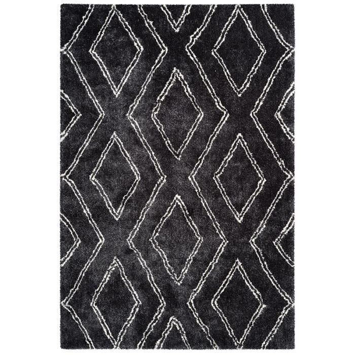 oran tapis berbere 160 x 230cm 100 polyester noir cdiscount maison
