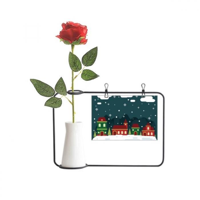 La neige blanche neige cloud cabane Bouteille de décoration de vases  suspendus de fleur de rose artificielle - Cdiscount Maison