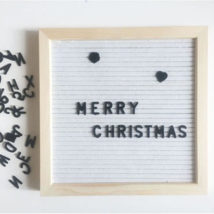 diy feutre letter board retro tableau de lettre decorative en bois avec 460 lettres chiffres et emojis 25 25cm blanc achat vente tableau toile cdiscount