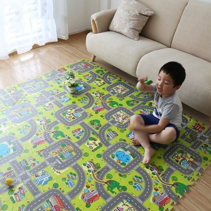 Tapis De Sol Puzzle 9 Pcs Circuit De Route Tapis De Jeu En Mousse Antiderapant Jeu Imagination Bebe Cdiscount Jeux Jouets