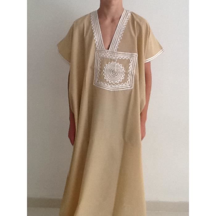 Djellaba beige blanche pour homme maroc fantaisie Beige