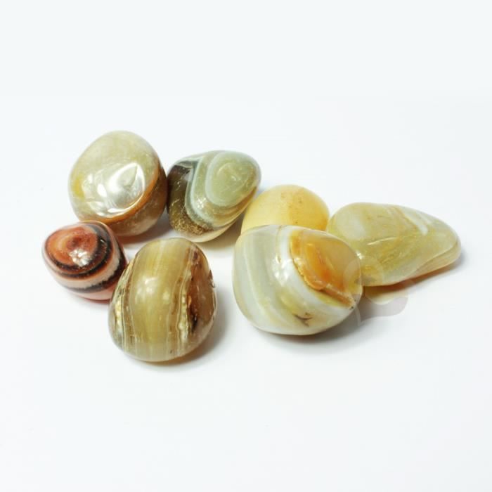 Pierre Précieuse Agate Rose Botswana Pierre Roulée Pierre Percée Formes Libres Pendentif Avec Bracelet En Cuir - France