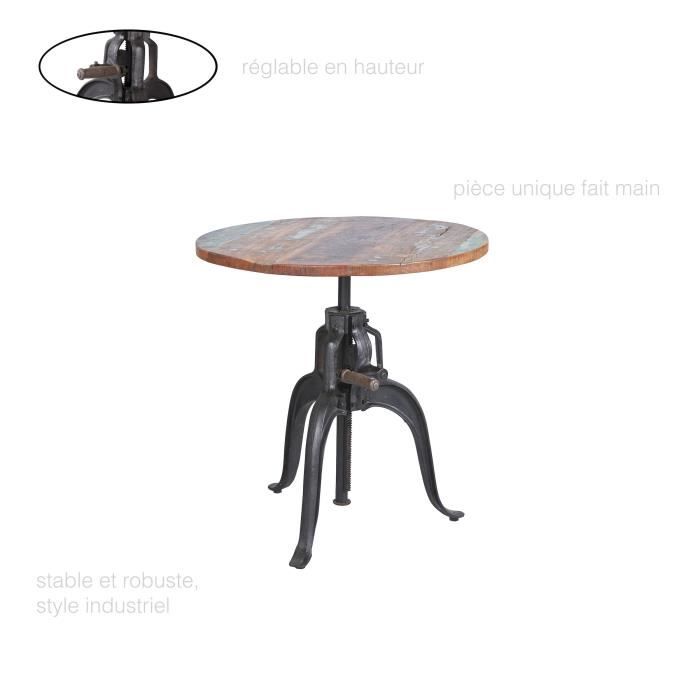 Table Ronde Industrielle Table Vintage Table Ronde Bois