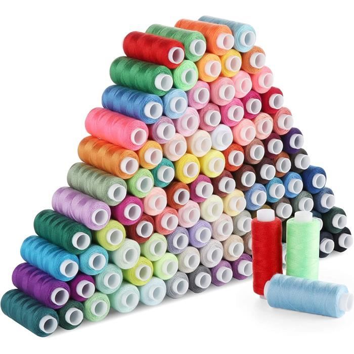 60 Couleurs Fil à Coudre Kit Élastique,Tout Usage Machine à Coudre En