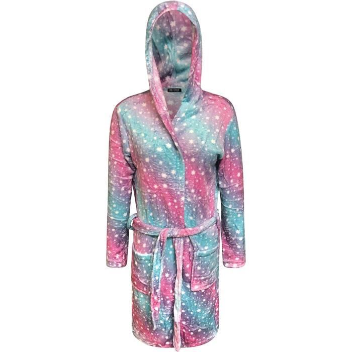 CD SIZE XL Peignoir Licorne pour Femme Robe de Chambre Adulte Veste de Nuit a Capuche Douce 5197 Cdiscount Maison