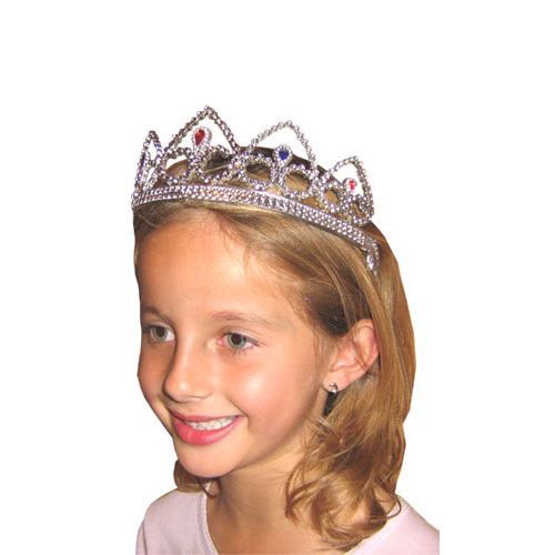 Diadème - 20 - Argent - Pierres multicolores - Pour enfant - Accessoire de princesse