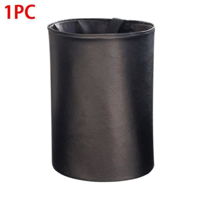 Poubelle De Voiture Pliable En Cuir PU - À Suspendre Sur Porte, Dimensions 20.5x6.5x14cm, étanche, Avec Poche