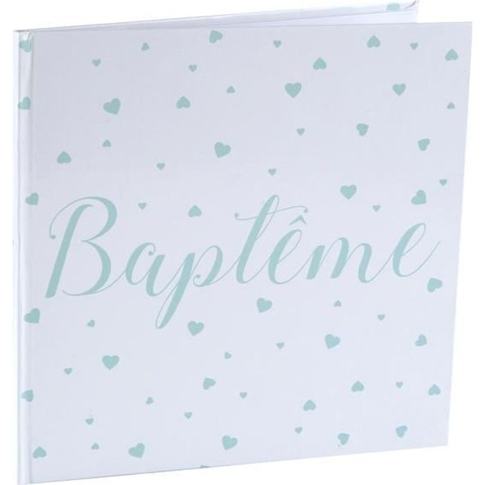 Livre D Or Bapteme Bleu 24 X 24 Cm Cdiscount Beaux Arts Et Loisirs Creatifs