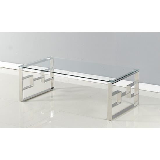 Table Basse Moderne Et Design Verre Et Inox Trevi Achat Vente