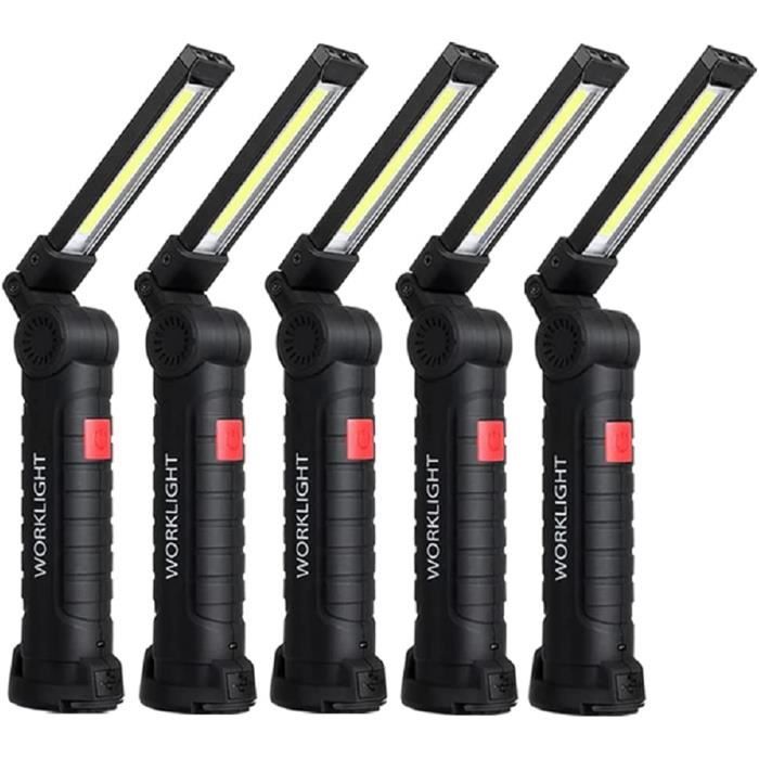GuDoQi COB LED Lampe De Travail avec Marteau De Secours Et Coupe De Ceinture De Sécurité USB Rechargeable Lampe Atelier Magnétique Torche Lampe De Poche pour Auto Garage Camping 