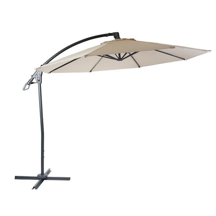 Mendler Parasol déporté rond Crème - vue 4