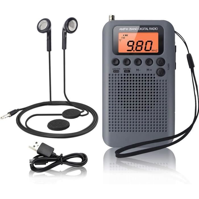 Bluetooth haut-parleur miroir réveil radio-réveil numérique, LED FM Radio Veilleuse Réglage de la luminosité mains libres Snooze horloge de chevet,Noir