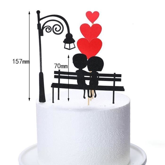 Personnalisé cœur cake topper paillettes Fiançailles Mariage Anniversaire Amour