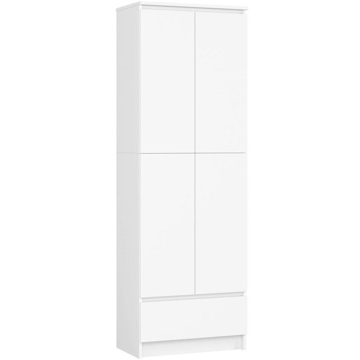 Bibliothèque de bureau AKORD R60 Blanche 60 cm 2 portes 1 tiroir façade Blanche 4 étagères 60x35x180 cm Bibliothèque de bureau AKORD R60 Blanche 60 cm 2 portes 1 tiroir façade Blanche 4 étagères 60x35x180 cm