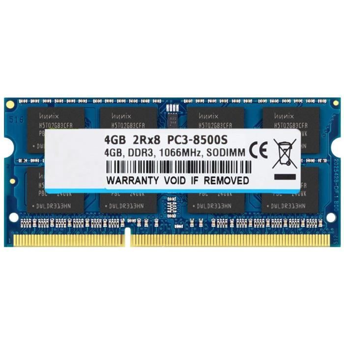 Barrette RAM DDR3 1333MHz PC3-10600S - 4 Go Ou 8 Go - SO-DIMM Pour Portable - Neuf