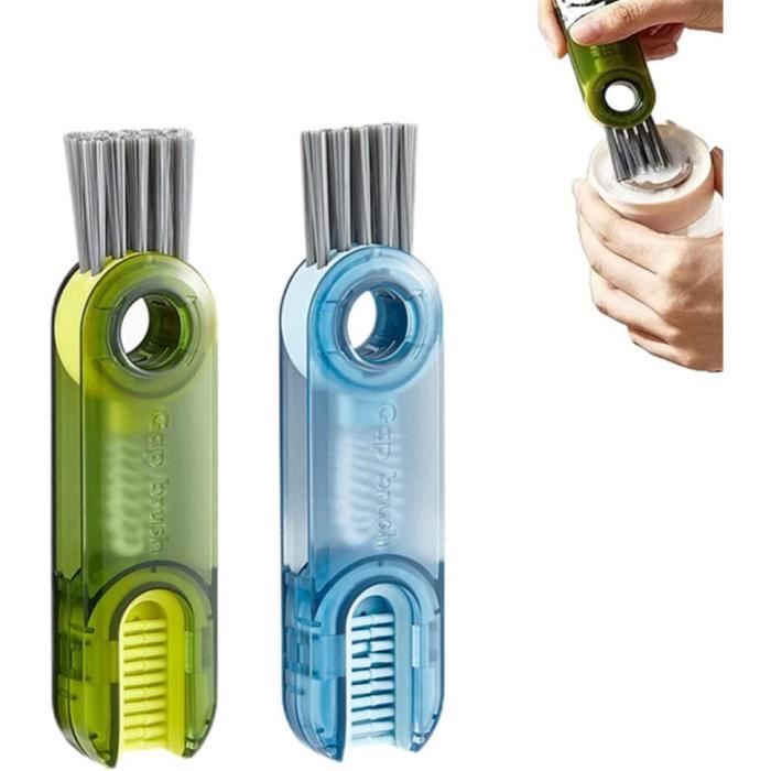 3 In 1 Tiny Bottle Cup Lid Detail Brush Straw Cleaner Tools, Multi