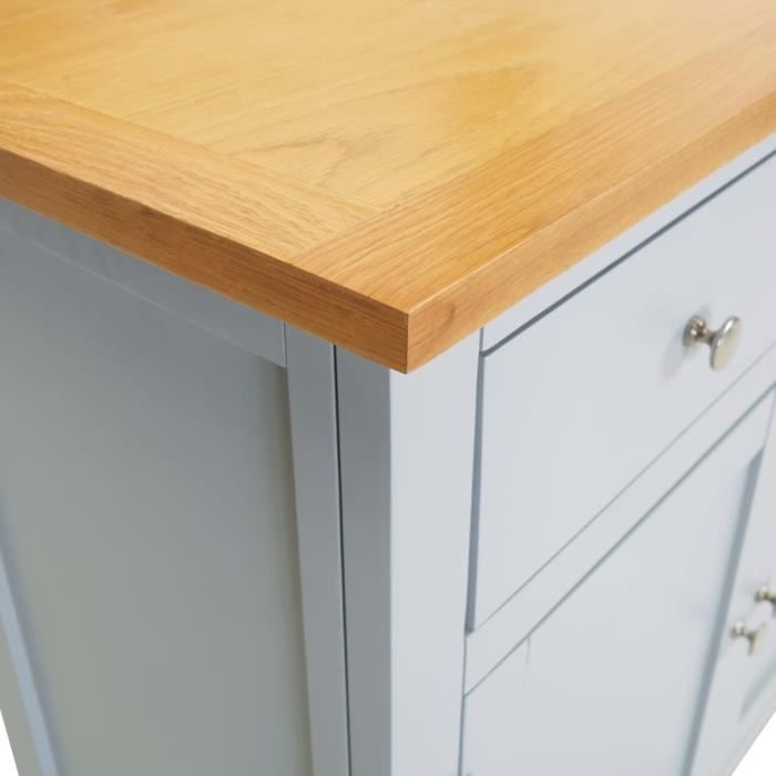 Buffet Cuisine KOMFOTTEU 107x30x81 Cm - Blanc - 2 Tiroirs + 3 Vitrines - Étagères Réglables - Style Minimaliste