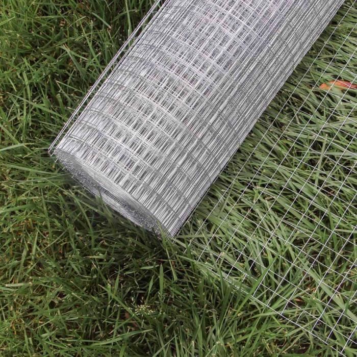 Grillage Mailles Grille métallique Volière Acier Galvanisé 1mx25m Épaisseur Fil 0,7mm Maille 12x12mm 