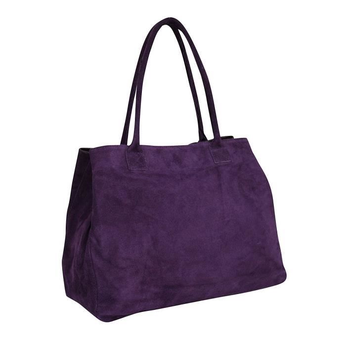 sac porté épaule AMBRA Moda Sac à main pour femme sac hobo shopper en daim véritable italien WL803