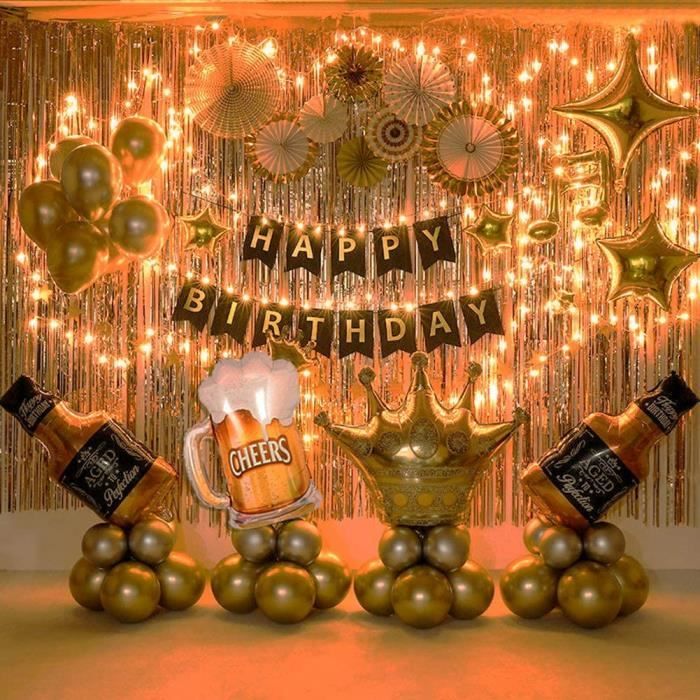 Ballons Anniversaires Decoration De Fete D Anniversaire Bleu 68pcs Ballon Happy Birthday Ballon En Pentagramme Et Coeur Cdiscount Maison