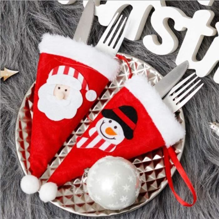 12 Sacs à Couverts De Noël SALADOCY - Décoration De Table Pour Fêtes
