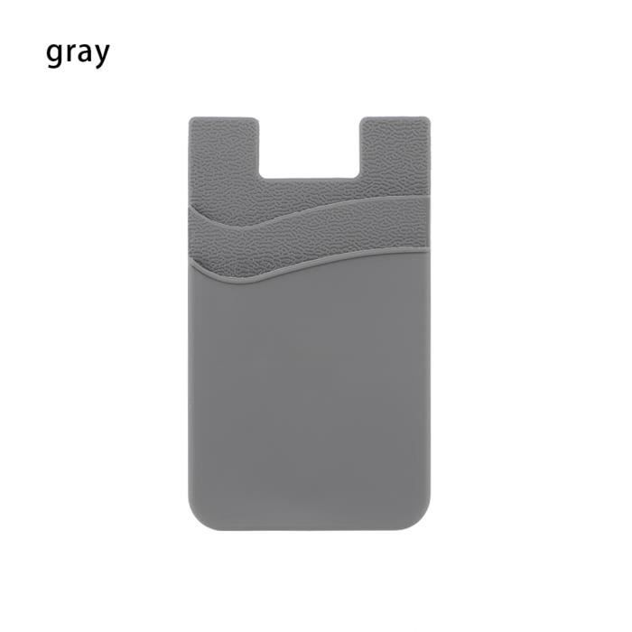RAPH - Porte-cartes adhésif pour smartphone en cuir recyclé - Gris