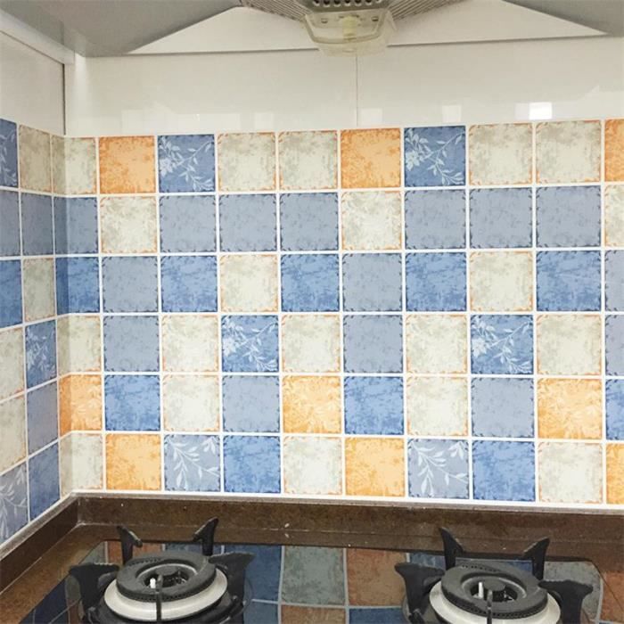 Papier Peint Intissé Tiziano M1 N°2763 - Effet Carrelage Mosaïque Turquoise 5,33m²