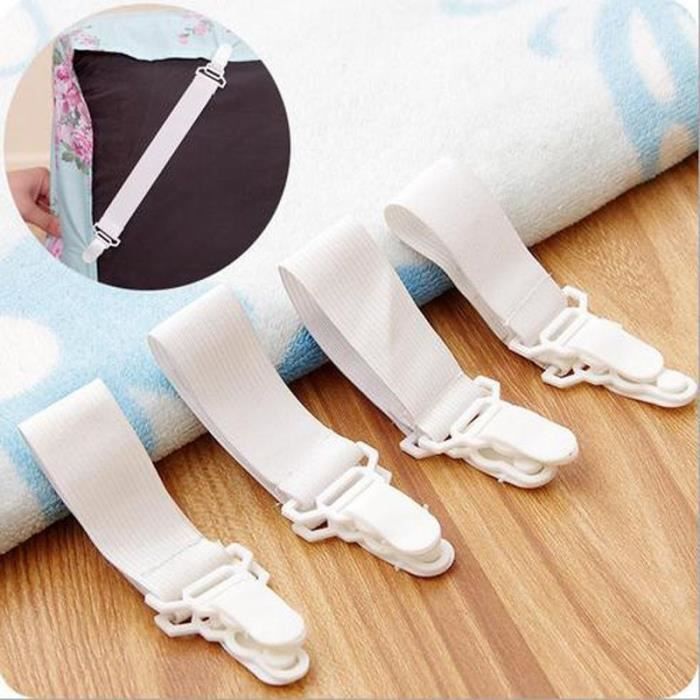 Feuillard,Housse de matelas à pinces de fixation élastique 4 pièces Drap de lit, couverture