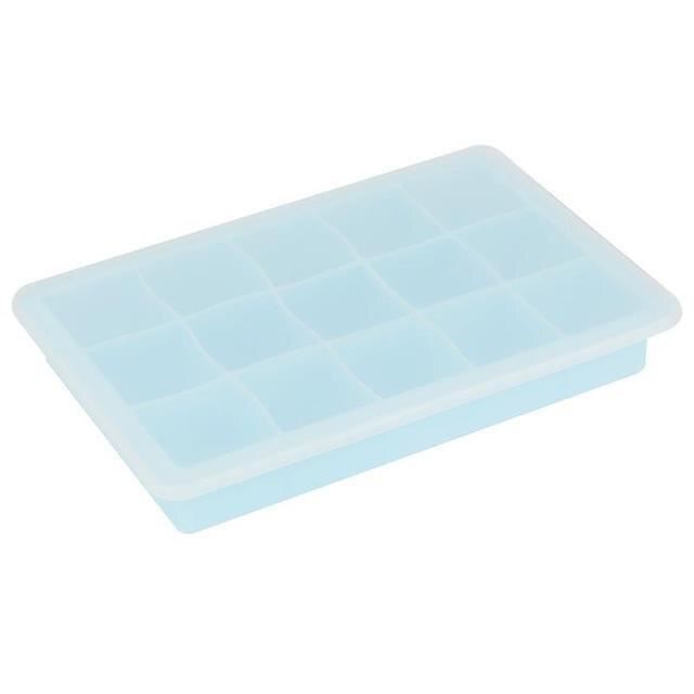Moule à glaçons en silicone 15 compartiments de forme carrée Bleu