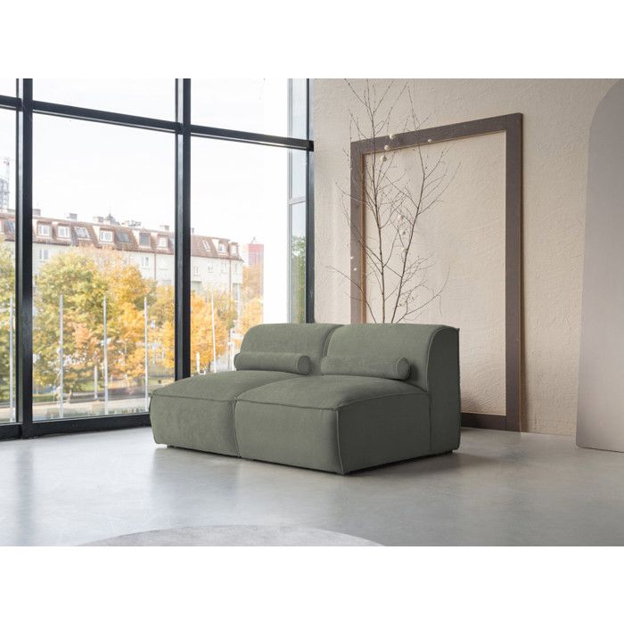 Felix - canapé modulable 2 places en tissu texturé - Vert