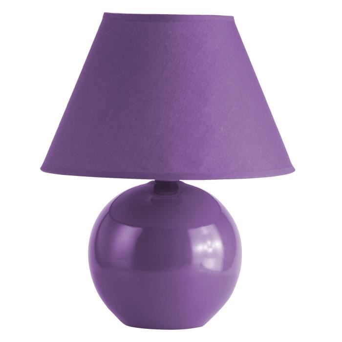Lampe à poser/chevet Prime hauteur 23 cm Ø20 cm E14 40W violet