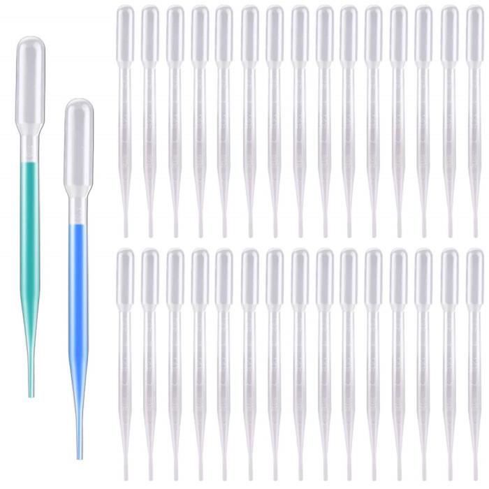 100 pcs 1 ml gradué en plastique transparent gradué transfert pipette compte-gouttes pour le transfert des huiles essentielles mélange de parfums peintures acryliques et laboratoire 