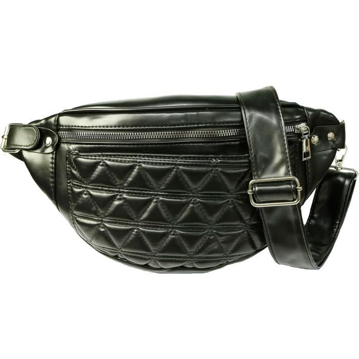 LaBanane Alligator Noir De Jais - Sac Banane Cuir Femme Noir | PAUL MARIUS