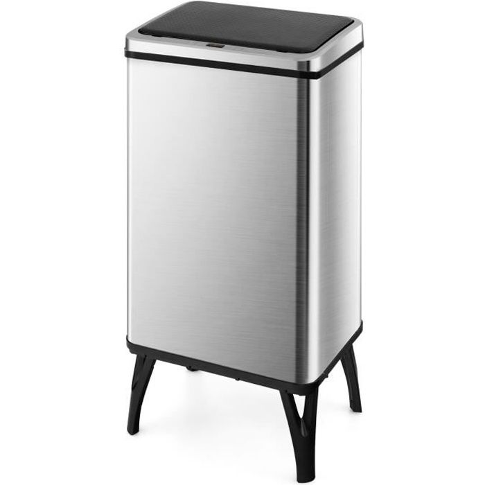 Poubelle Ronde 50L Avec Couvercle Basculant - Design Moderne Gris, Plastique Durable Pour Maison Et Bureau