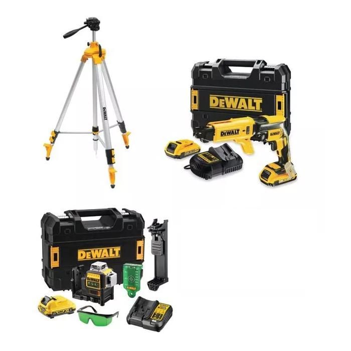 Pack plaquiste DEWALT DCF620D2K QW + 5x DWF4000250 + DCE089D1G QW + DE0733 XJ PACKPLAQUISTE