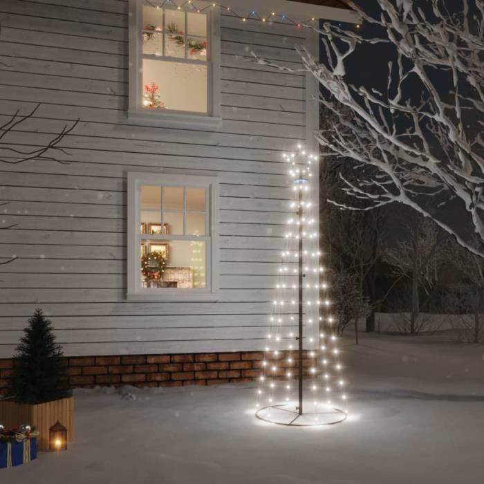 Sapin De Noël Conique VidaXL 250 Cm Avec 360 LED - Intérieur/Extérieur - Décoration Fêtes