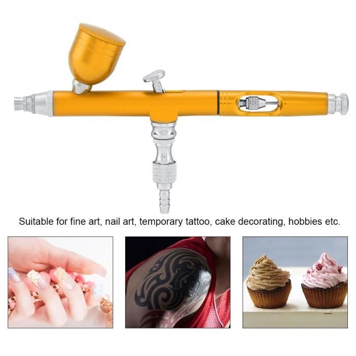Aérographe Double Action 0.3mm - Alimentation Par Gravité - Pour Nail Art, Tatouage Et Peinture
