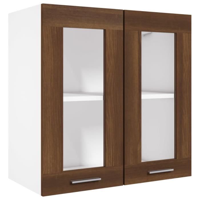 Armoire Murale Chêne Noir – 80x31x60 Cm – Bois D’ingénierie, étagère Incluse – Design Moderne Pour Cuisine Ou Entrée