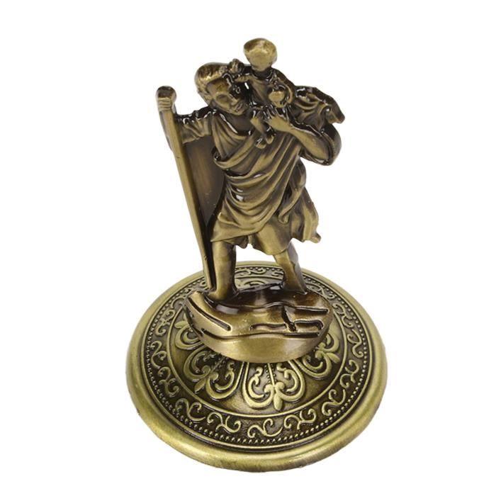 Statuette Jésus En Laiton Doré - Mini Figurine Religieuse 6 Cm - Décoration Bureau, Étagère Ou Ornement De Paysage - 9