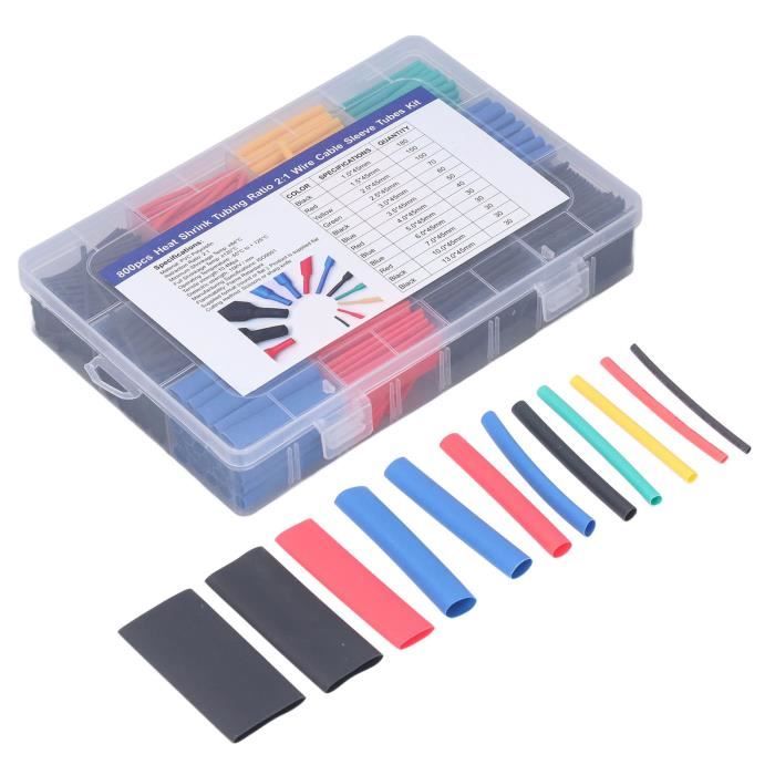 Gaine Thermorétractable Noire 2:1 – Diamètre 8mm, Longueur 5 M – Pour Isolation Et Protection De Câbles