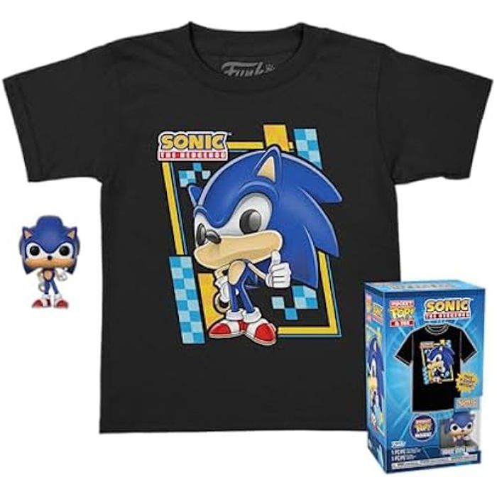 T shirt et Figurine Funko Sonic Flocked Enfant Mixte Pocket Pop!