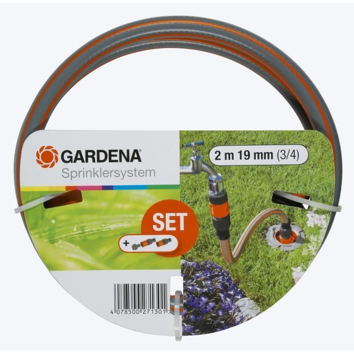 GARDENA Set de Connexion Grand Débit – Relier pipeline et système d’irrigation automatique à l’alime